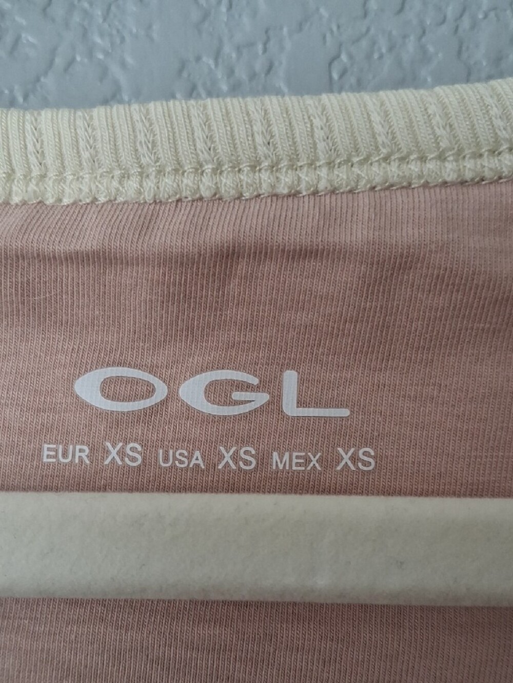 OGL Light Cream Ribbed V-Neck Tank - Picture 2 of 6